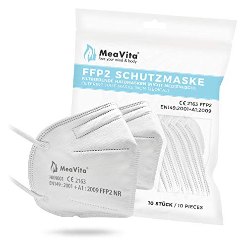 MeaVita FFP2 Maske, EU CE Zertifizierte Mund- und Nasenschutz...