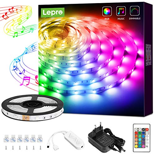 Lepro LED Strip 5M, LED Streifen Musik Lichterkette mit...