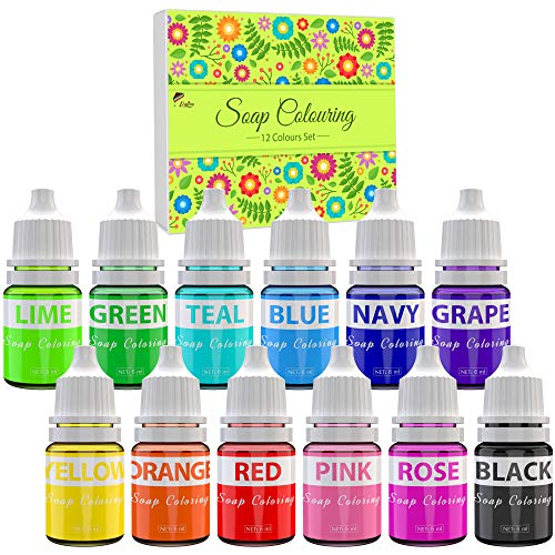 Seifenfarbe Set 12 Farben - Flüssig Seifenfarben Färbende für...