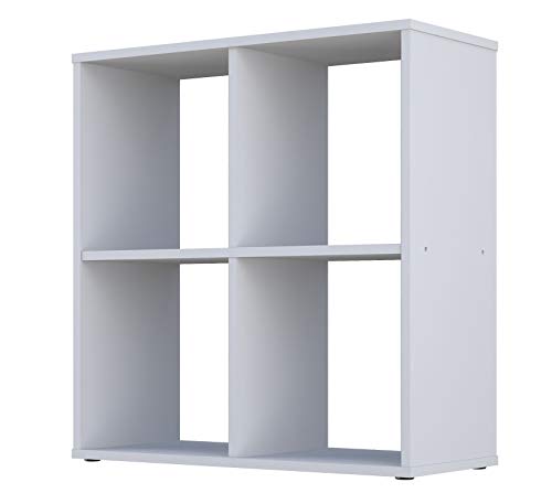 Polini Home Raumteiler Bücherregal Regal weiß 4 Fächer