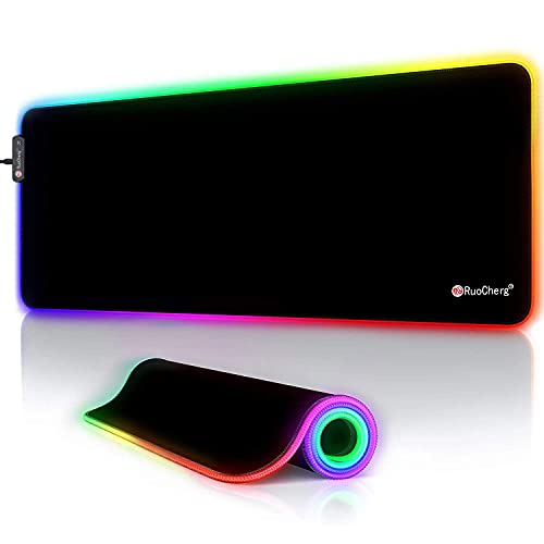 RuoCherg RGB Gaming Mauspad, LED Mauspad Groß, 800x300x4mm Mousepad...