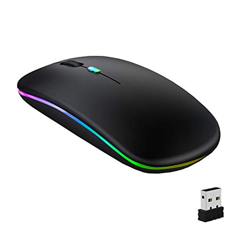 GeekerChip Maus kabellos,Wireless Mouse,LED Wiederaufladbar Bluetooth Maus(Bluetooth 5.1+2.4G Wireless)...
