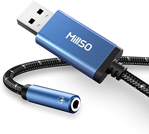 MillSO USB Externe Soundkarte USB zu 3,5 mm Audio...