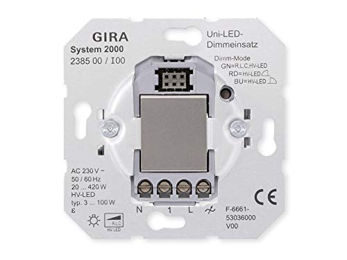 Gira 238500 Universal Dimmeinsatz (Tastdimmer) für LED-Lampen Typ 3-100W