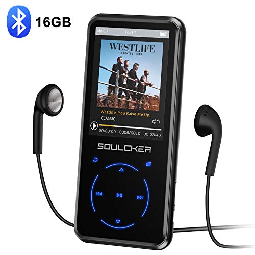 MP3 Player, 16GB Bluetooth MP3 Player mit Kopfhörer, MP3...