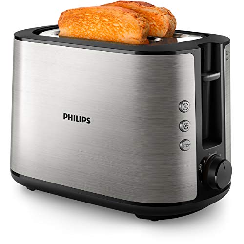 Philips HD2650/90 Toaster edelstahl (950 W, 8 Bräunungsstufen, Brötchenaufsatz,...