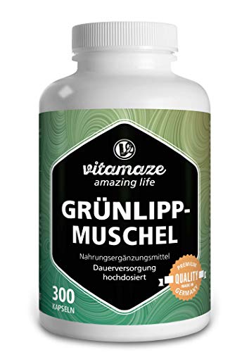 Grünlippmuschel Kapseln hochdosiert: 1500 mg Grünlippmuschel Pulver aus Neuseeland...