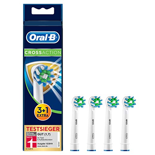 Oral-B CrossAction Aufsteckbürsten mit Bakterienschutz, 3+1 Stück