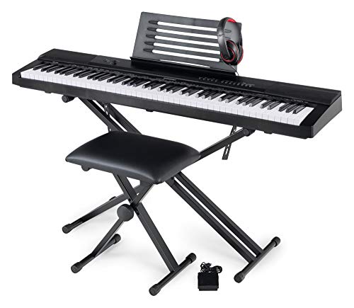McGrey SK-88 Keyboard Super Kit - Einsteiger-Keyboard in Stagepiano-Optik...