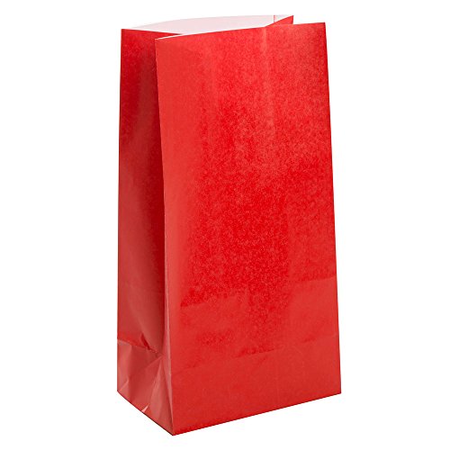 Rote Papiertüten (Packung mit 12)