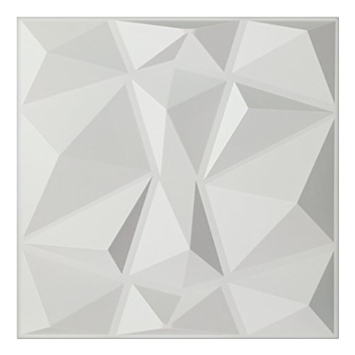 Art3d Textures 3D Wandpaneele Weiß Diamond Design Pack mit...