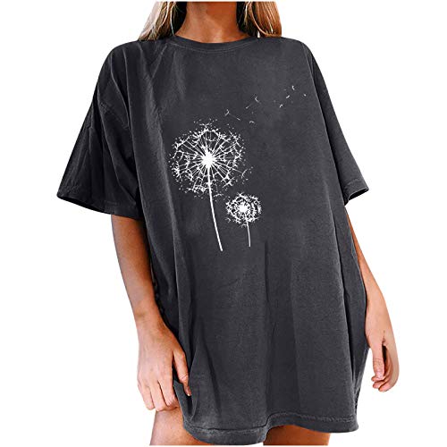 Sasaquoy Damen T-Shirt Sun Moon Motiv Muster Shirt Rundhals...