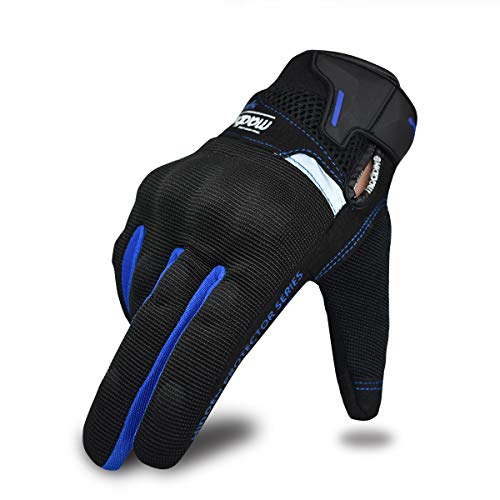 Sommer-Motorradhandschuhe für Herren und Damen, Touchscreen-Handschuhe, Motorrad-Reithandschuhe, Powersports-Rennhandschuhe (Blau,...