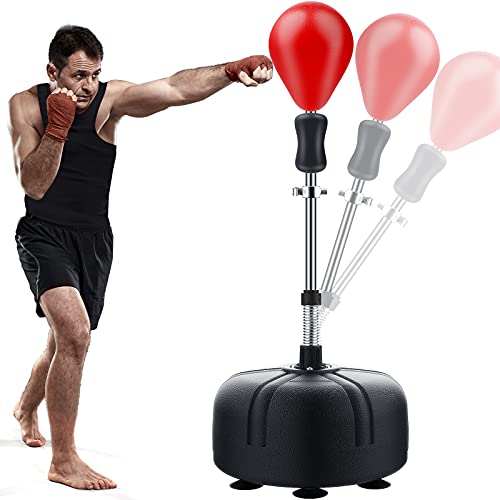 Punchingball Boxstand, 133-155cm Höhenverstellbarer Standbox Trainer Standboxsack für Erwachsene...