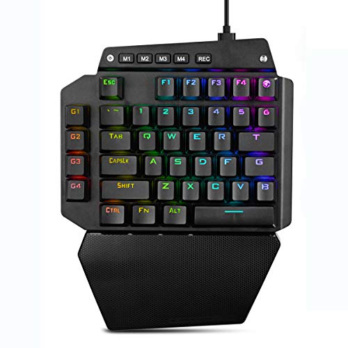 Songway One Handed Mechanical Gaming Keyboard, mit RGB-LED-Hintergrundbeleuchtung, Abnehmbarer...