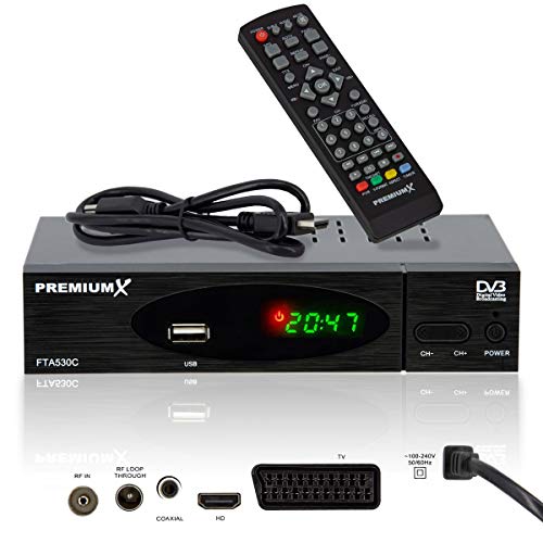 PremiumX Kabel Receiver DVB-C FTA 530C Digital FullHD TV...