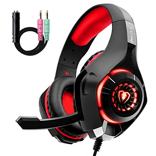 Gaming Headset für PS4 PS5 PC Xbox One, LED...