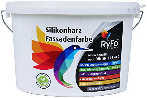 RyFo Colors Silikonharz Fassadenfarbe 12,5l (Größe wählbar) - hochwertige...
