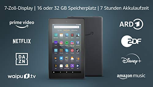 Fire 7-Tablet (7-Zoll-Display, 16 GB), Schwarz, Mit Werbung