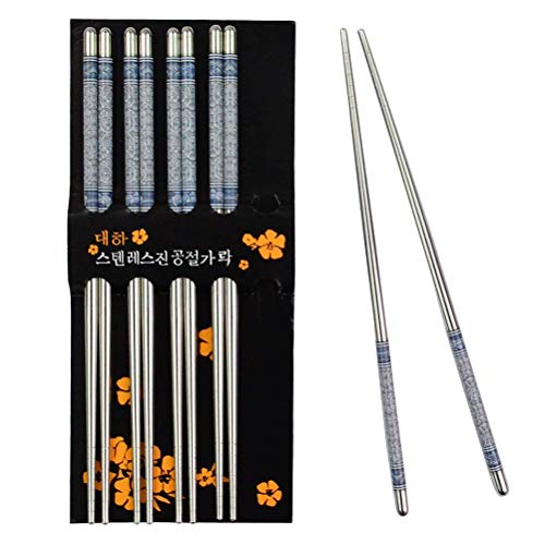 5 Paar Essstäbchen Chopsticks Aus Edelstahl Stäbchen Chinesische Japanische...