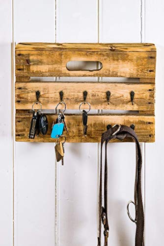 Schlüsselbrett, Schlüsselboard aus Altholz Holz alter Obstkiste mit 10...