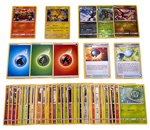 Pokemon - 50 Verschiedene deutsche Karten inkl. Holo, Reverse...