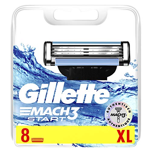 Gillette Mach3 Start Rasierklingen mit verbesserten Feuchtigkeitsstreifen, 8 Ersatzklingen