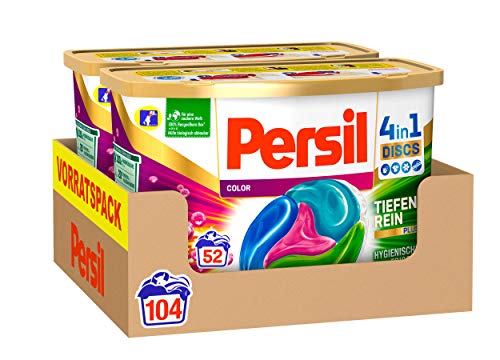 Persil Color 4in1 Discs (104 Waschladungen), Colorwaschmittel mit Tiefenrein-Plus...