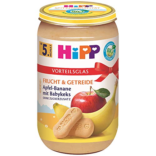 HiPP Apfel-Banane mit Babykeks, 6er Pack (6 x 250...