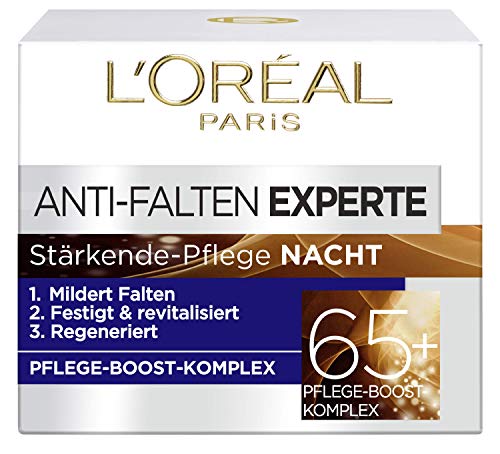 L'Oréal Paris Anti-Falten Experte Nachtcreme 65+, Anti-Age Gesichtscreme mit...