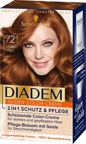 Schwarzkopf Diadem Seiden-Color-Creme, hochwertige Haarfarbe 721 Herbst-Gold, 3er Pack...