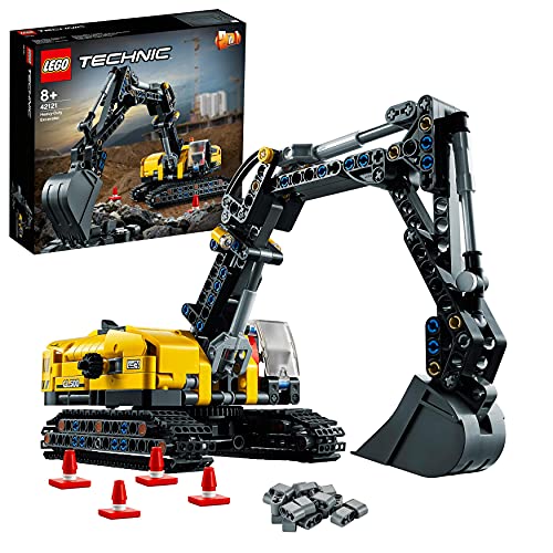 LEGO 42121 Technic Hydraulikbagger Bauset, 2-in-1 Modell, Baufahrzeug, Bagger Spielzeug ab 8 Jahren, Konstruktionsspielzeug