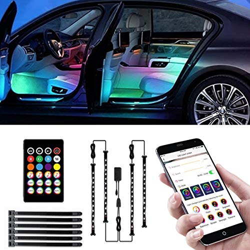 Auto LED Innenbeleuchtung, RGB Auto Innenraum Ambientebeleuchtung mit APP...