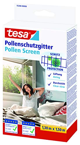 tesa Pollenschutzgitter - zuschneidbarer, transparenter Pollenschutz für Allergiker -...