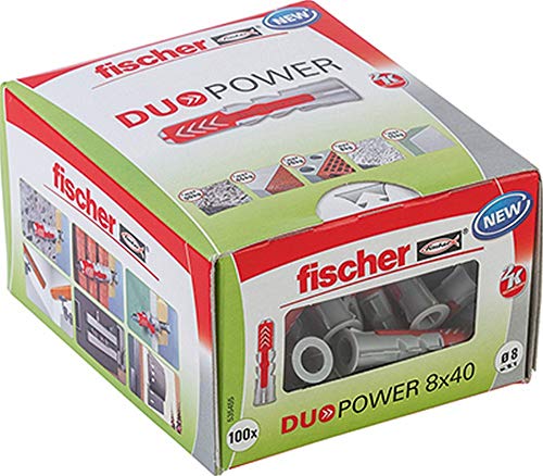 fischer DUOPOWER 8 x 40, Universaldübel, leistungsstarker 2-Komponenten-Dübel, Kunststoffdübel...