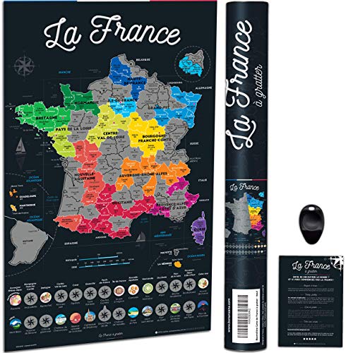 Bonanzana - Karte von Frankreich zum Rubbeln, Poster mit...