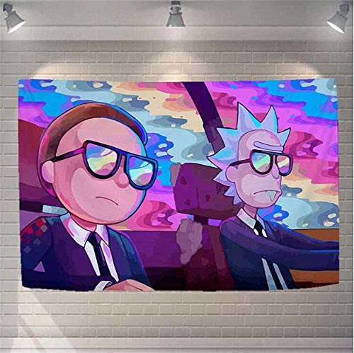 CTYNB Wandteppiche Rick Und Morty Cartoon Hintergrund Tuch Hängen...