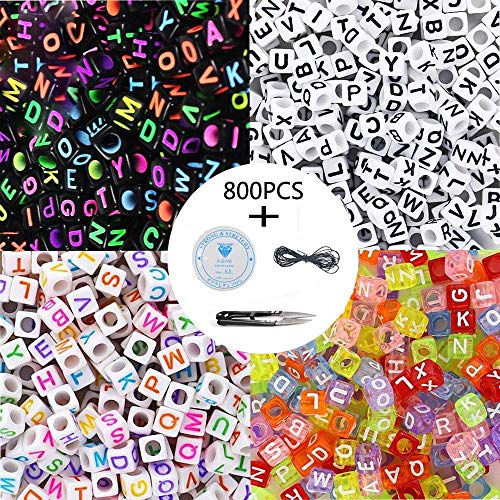 800 Stücke 4 Farbe Acryl Alphabet Buchstaben Perlen A-Z...