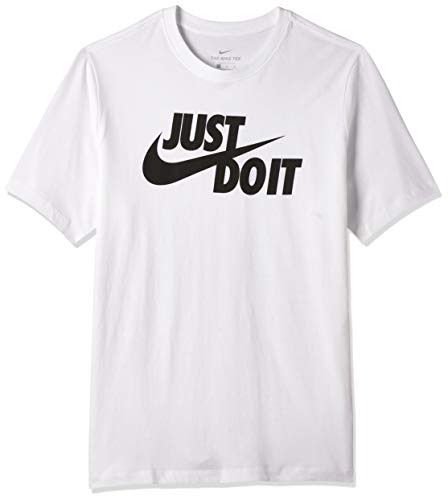 Nike Herren M NSW Tee JUST DO IT Swoosh T-Shirt, White/(Black), L ...