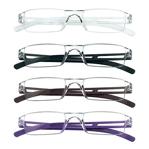 4 Paar Lesebrillen, Blaulicht-Blockierbrille, Computer-Lesebrille für Damen und Herren,...