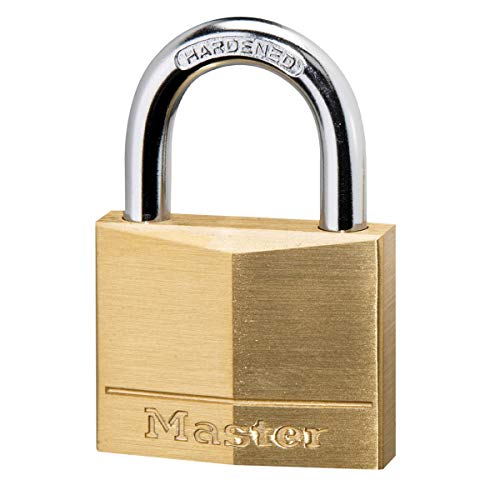 Master Lock 140EURD Schlüssel Vorhängeschloss aus Massivmessing, Gold, 6...