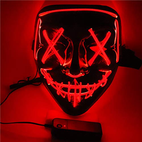 SOUTHSKY LED Maske Schwarz Horror Masken mit Led Licht...