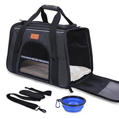 ELOSIS Transporttasche Katze und Kleine Hunde,Haustiertragetasche,Faltbare Hundetragetasche,Haustiertragetasche mit Verstellbarem...