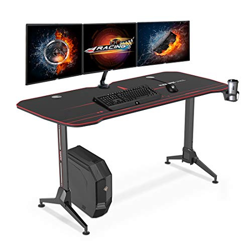 SANODESK Gaming Schreibtisch höhenverstellbarer Computertisch PC Schreibtisch mit 160cm...