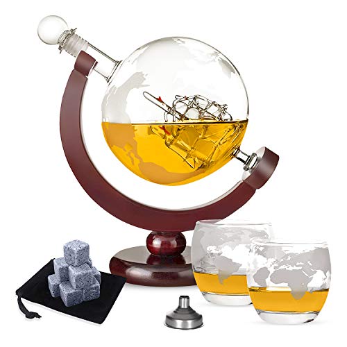 TTMOW Whisky Karaffe Globus für Alkohol,Whisky Steine Set -...