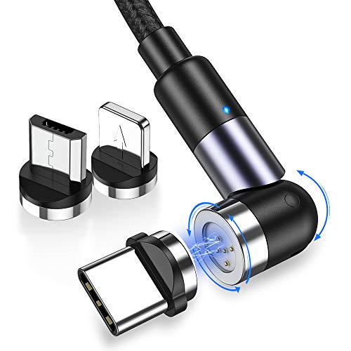 TOPK 3A Magnetisch USB Kabel 2m 360°&180°Rotierendes Gen3 Magnetisch...