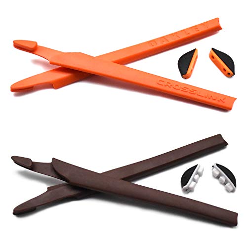 SOODASE Orange/Braun Ersatz Silikon Rahmenbein Gummi-Kit Für Oakley Crosslink...