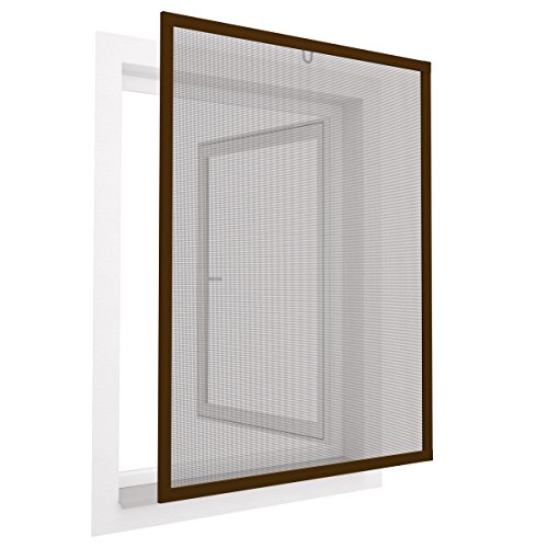 Insektenschutz Fenster Comfort 80x100 cm mit Alurahmen in Braun...