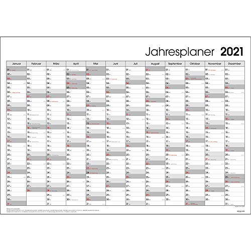 2021 Kalender Poster Grau DIN A1 Jahresplaner Wandplaner Wandkalender...