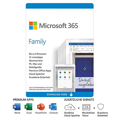 Microsoft 365 Family | 6 Nutzer | Mehrere PCs/Macs,...